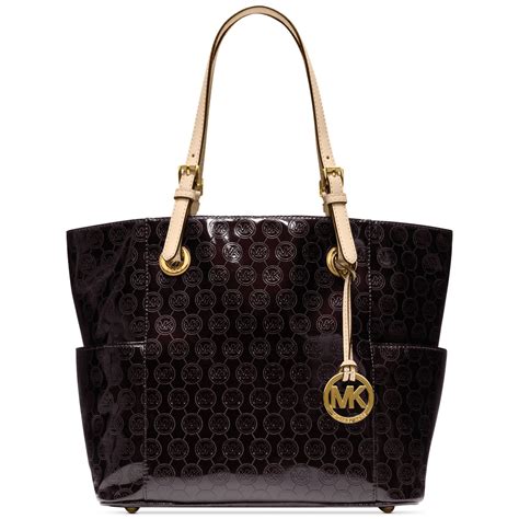 michael kors east west patent leather tote